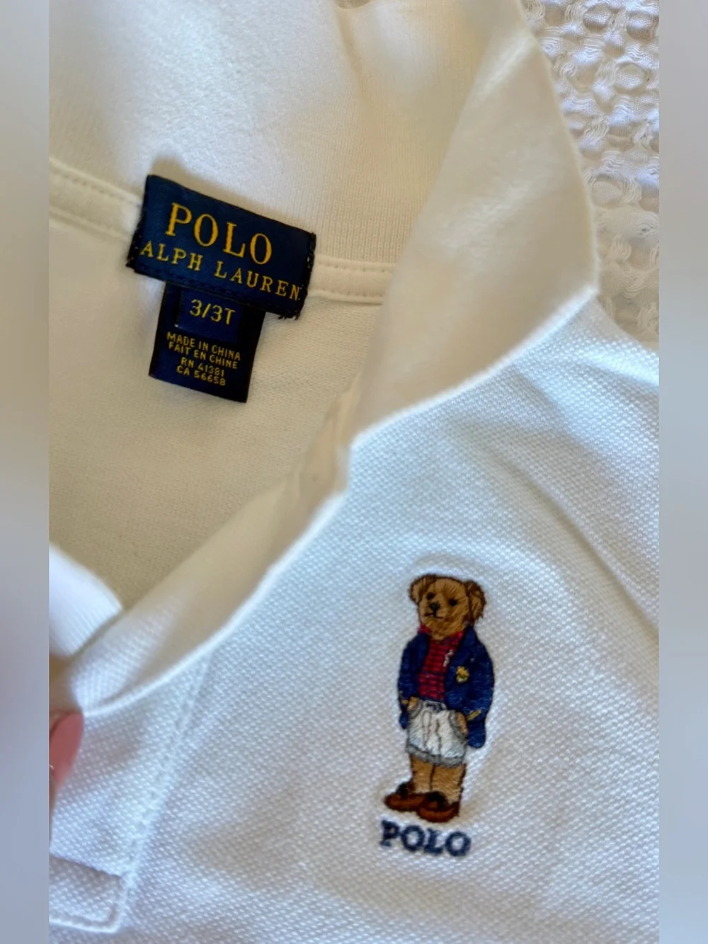 Two Polo Ralph Lauren Kids Polo Shirts Set - White & Navy Blue